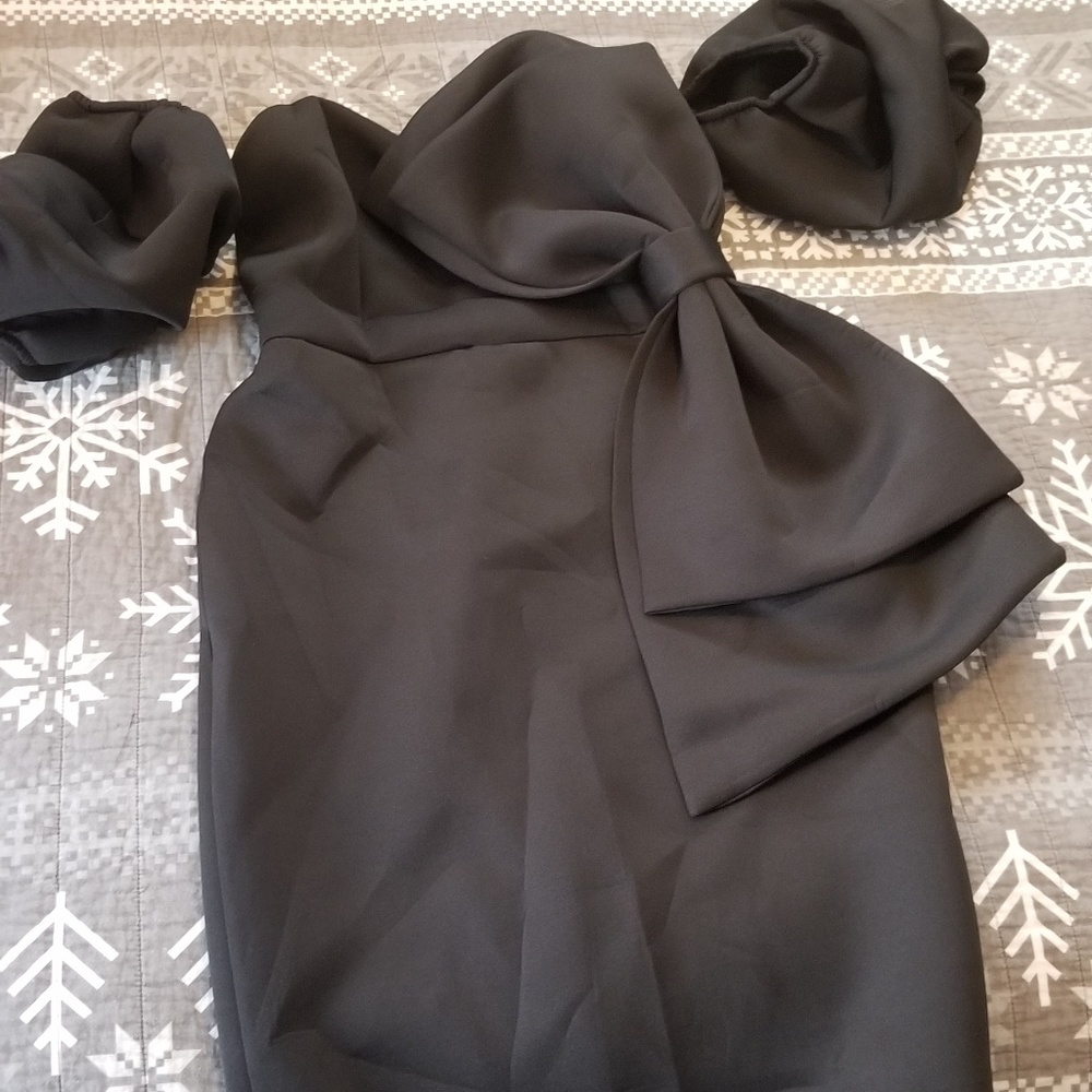 Black Dress with Big Bow